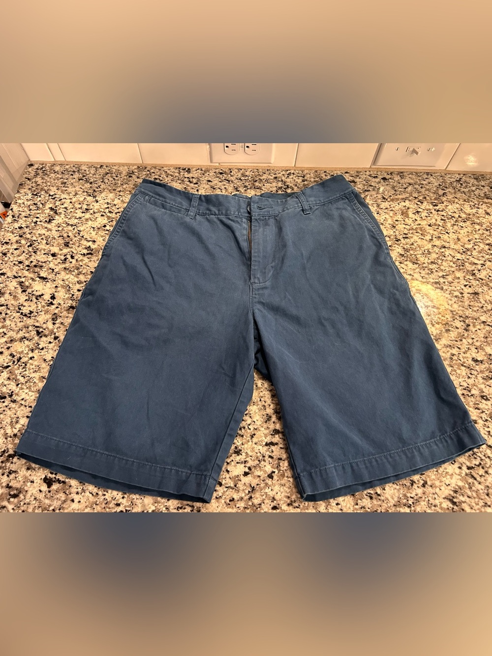 Men's Flat Front Shorts in Dark Blue